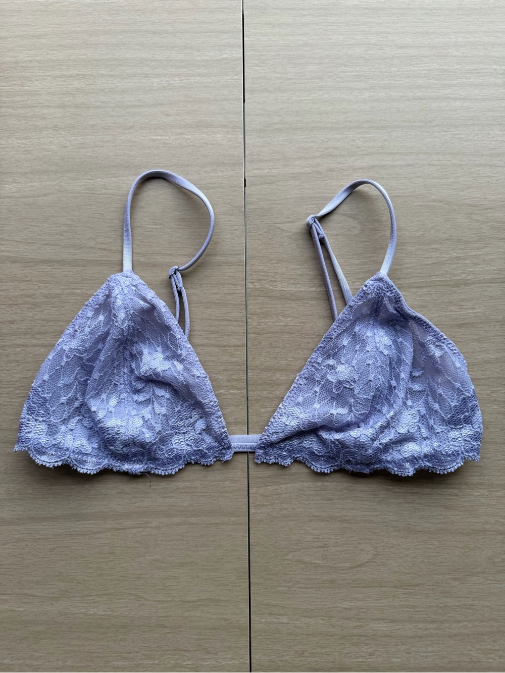 Free People Lace Triangle Bralette in Light Purple S